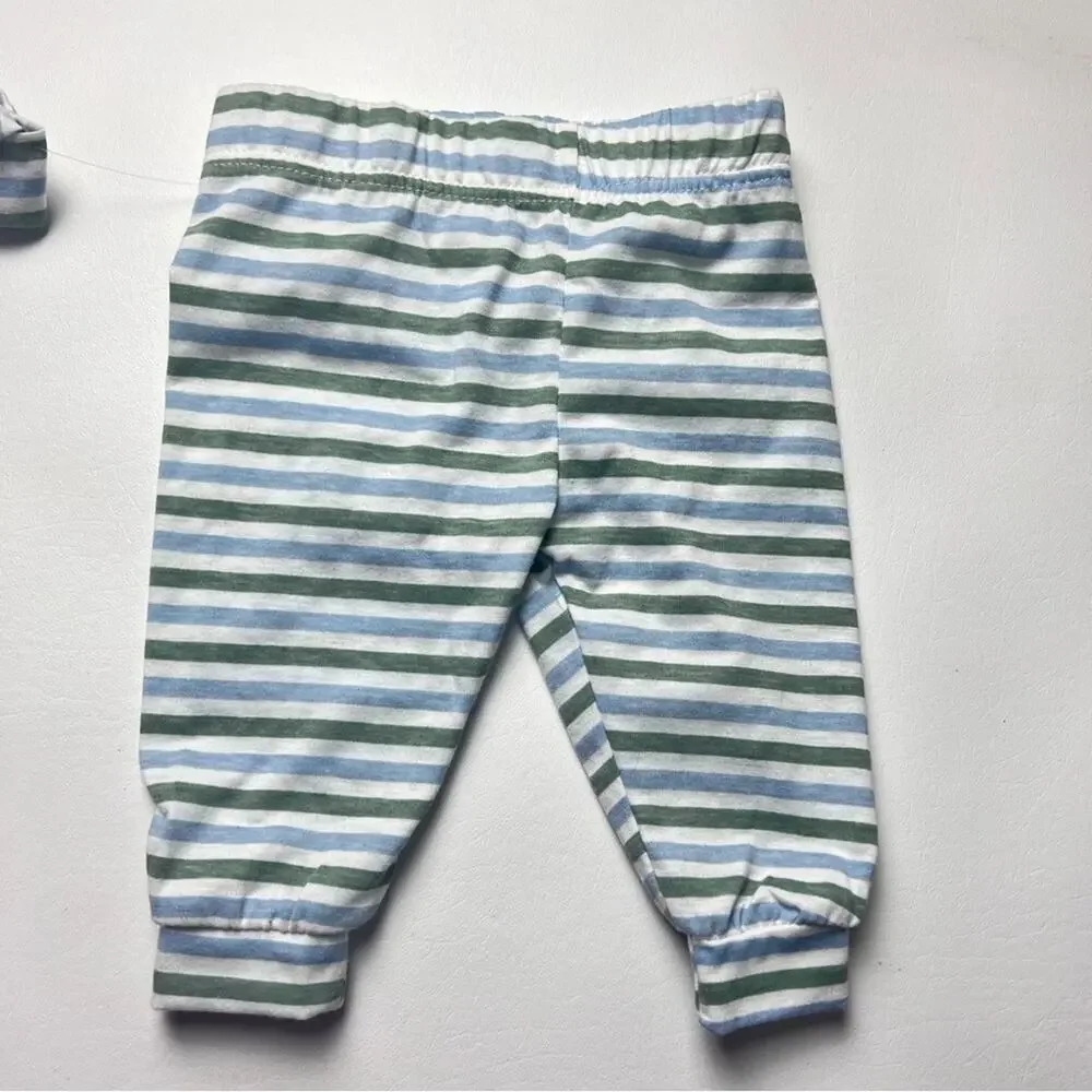 Tahari Baby Striped Hat and Leggings Matching Set Sz 3-6M